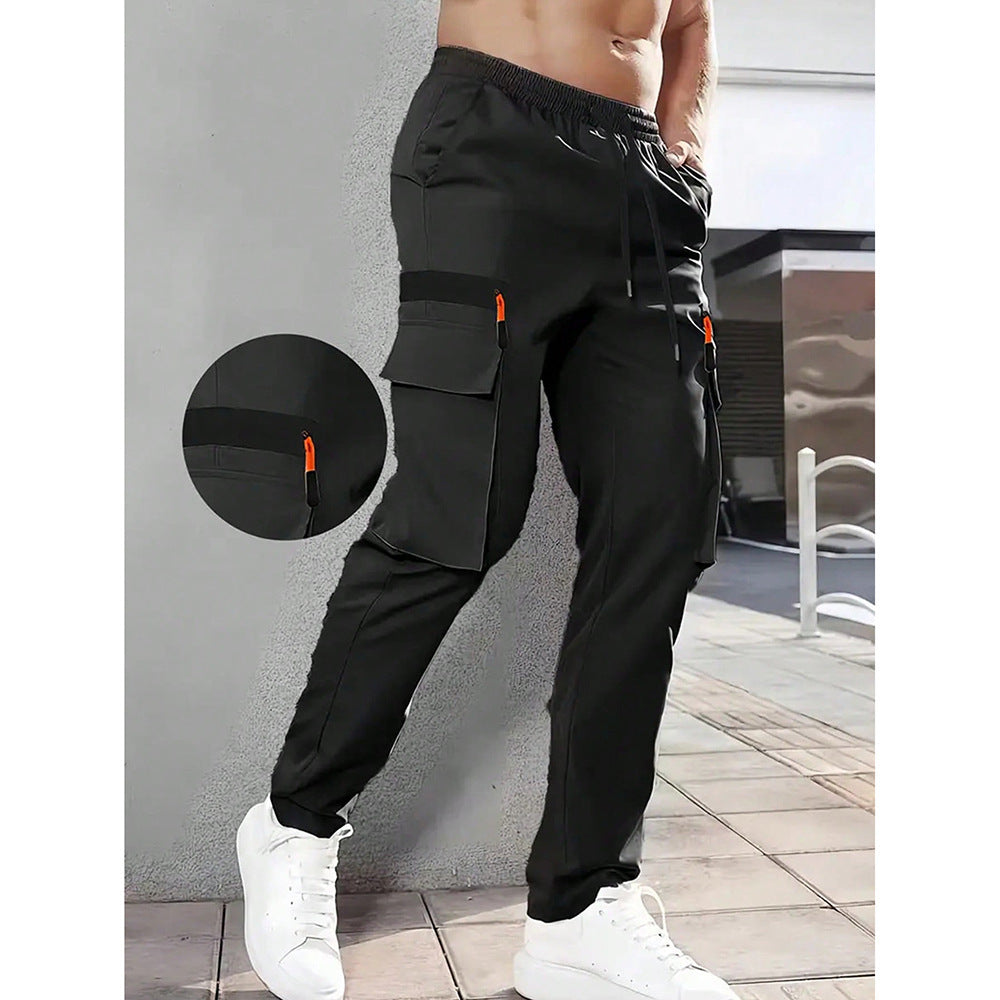 Pantalones de trabajo de felpa elástica para hombre – Corte retro informal
