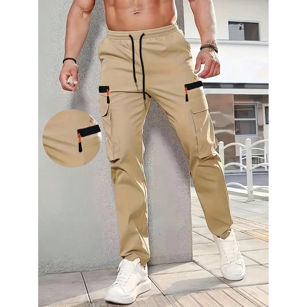 Pantalones de trabajo de felpa elástica para hombre – Corte retro informal