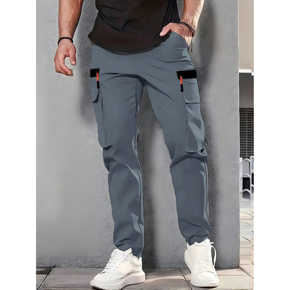 Pantalones de trabajo de felpa elástica para hombre – Corte retro informal