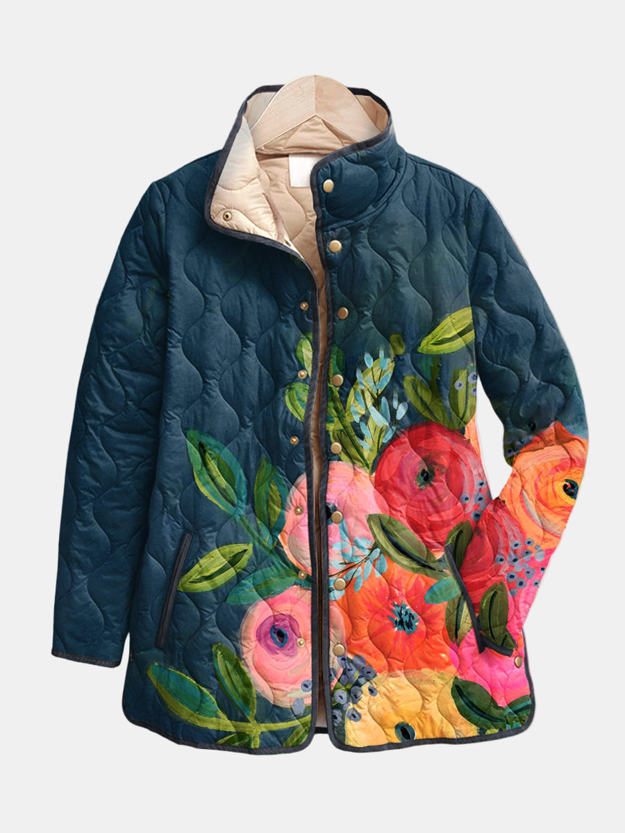 Chaqueta acolchada Flores Pintadas Camille - Aukake