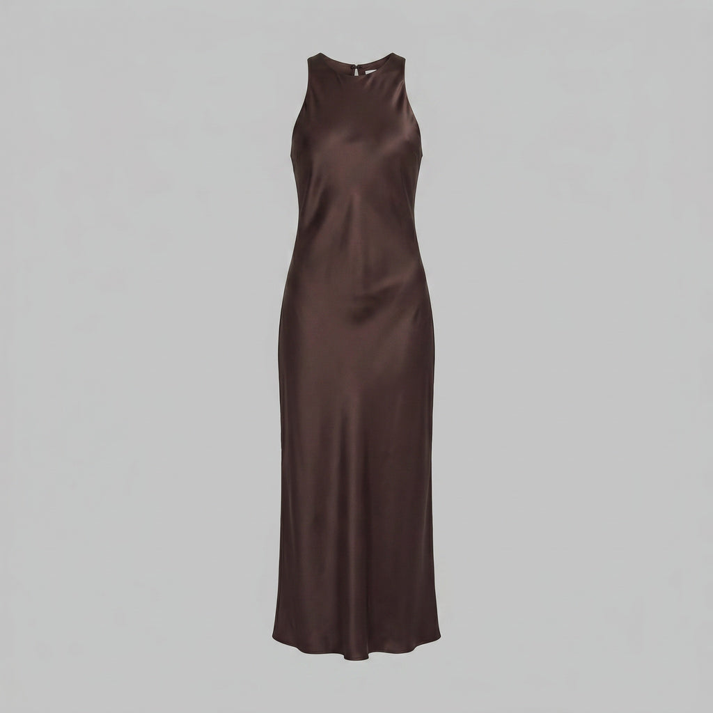 Vestido Midi Silhouette Marrón
