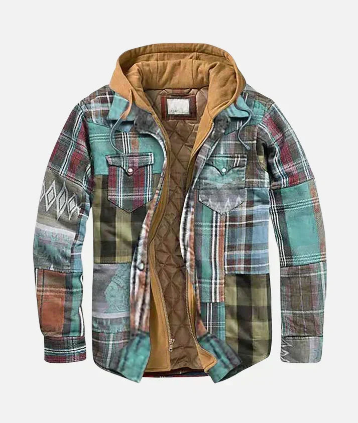 Chaqueta patchwork de cuadros Varel - Aukake
