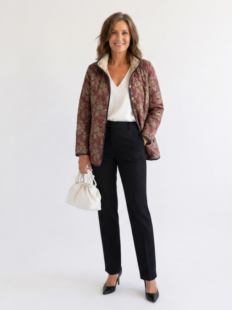 Chaqueta acolchada Damasco Ciruela Sophie - Aukake