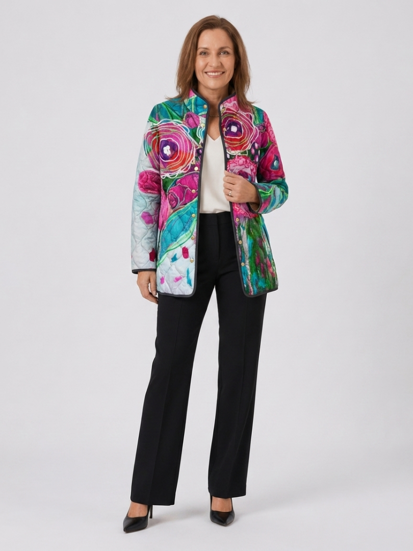 Chaqueta acolchada Acuarela Floral Lucie - Aukake