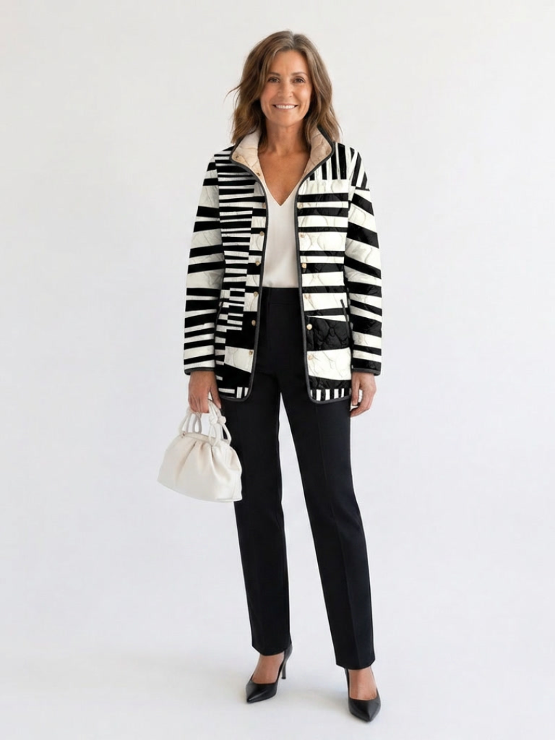 Chaqueta acolchada Rayas Gráficas Véronique - Aukake