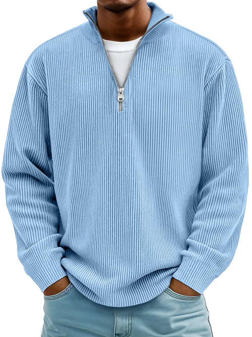 Jersey canalé con cuello de cremallera Marc para hombre - Aukake