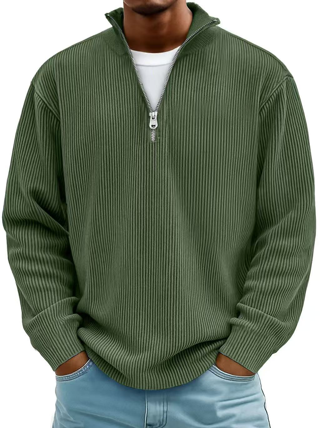 Jersey canalé con cuello de cremallera Marc para hombre - Aukake