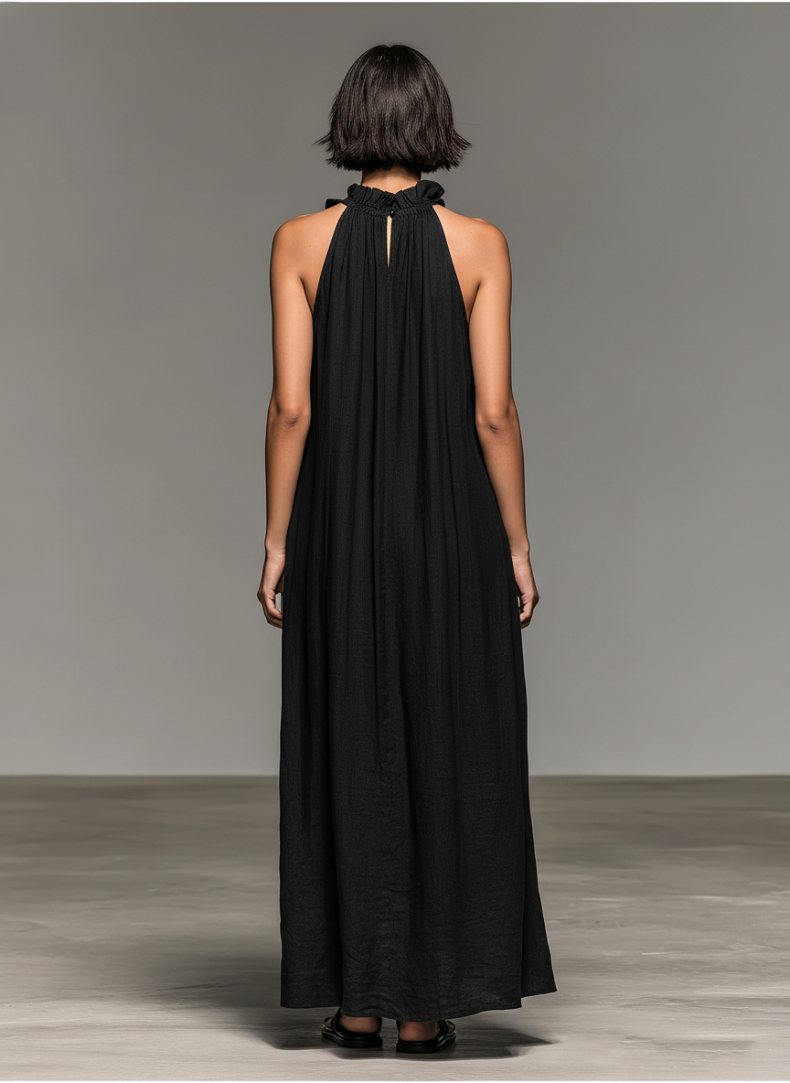Vestido largo Lua con volantes y bolsillos - detalle 1