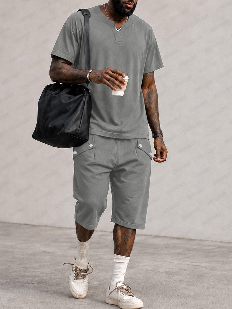 Conjunto deportivo de camiseta y pantalones cortos, muy cómodo