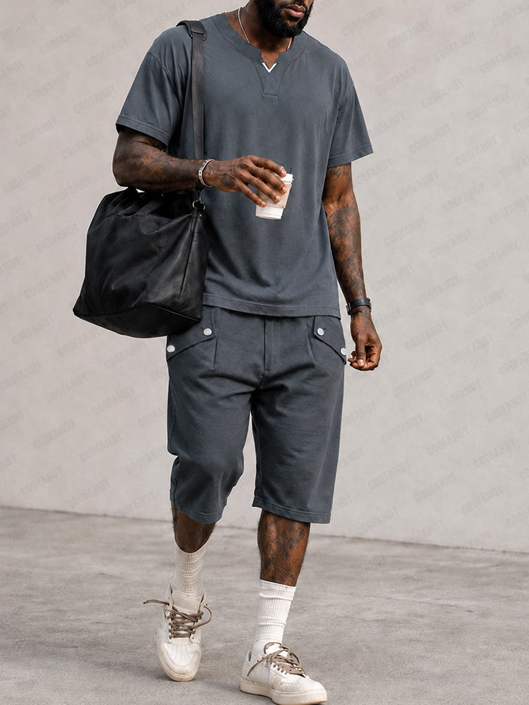 Conjunto deportivo de camiseta y pantalones cortos, muy cómodo