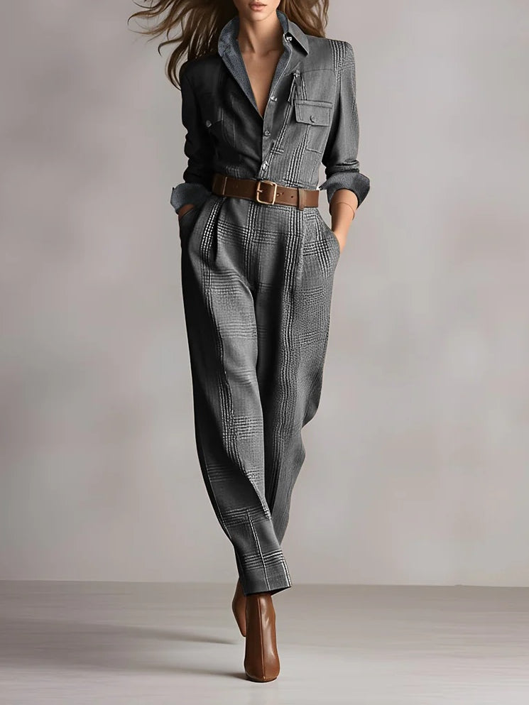 Anna | Elegante estampado a cuadros monocromático