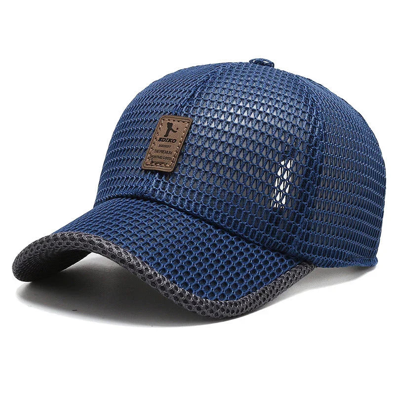 Gorra ligera y transpirable de malla color azul