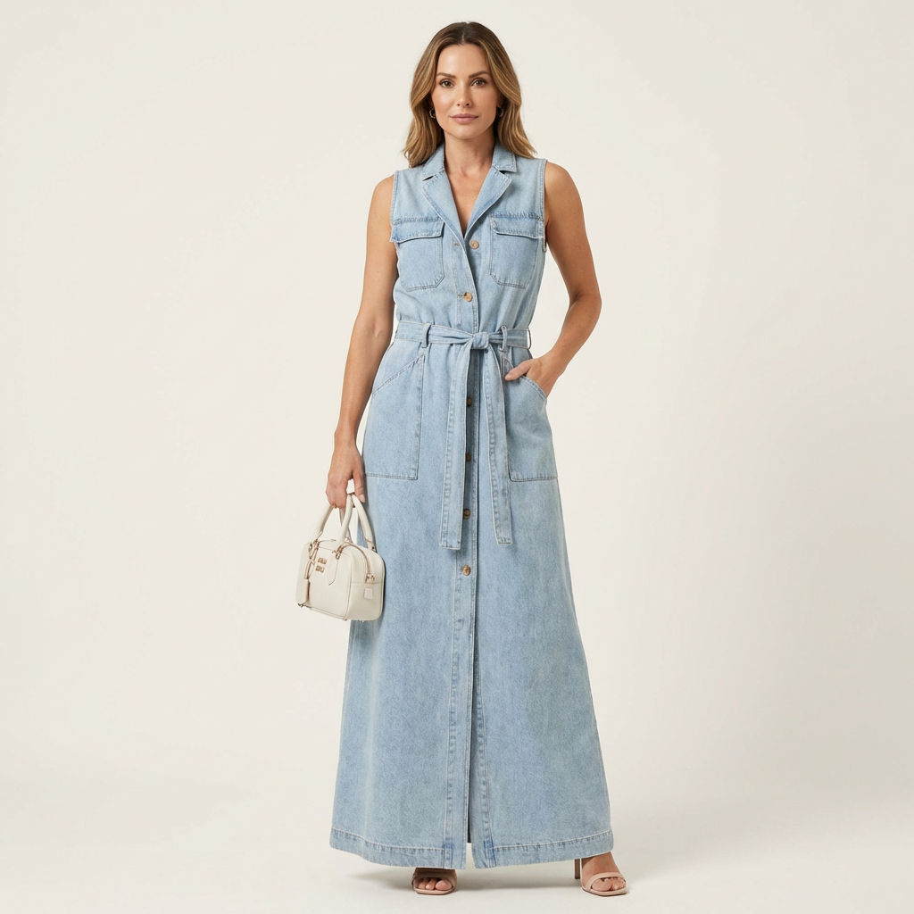 Georgina | Vestido maxi vaquero
