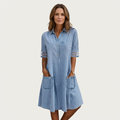 Wonda | Vestido camisero de denim desteñido