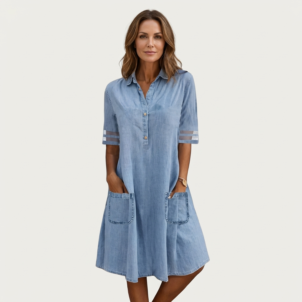 Wonda | Vestido camisero de denim desteñido