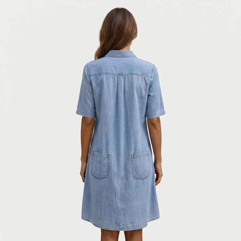 Wonda | Vestido camisero de denim desteñido