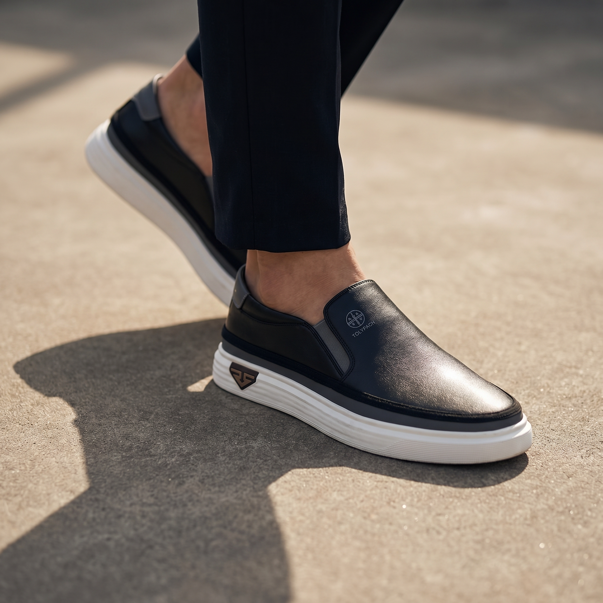 TURÍN – Zapatillas sin cordones de cuero para hombre