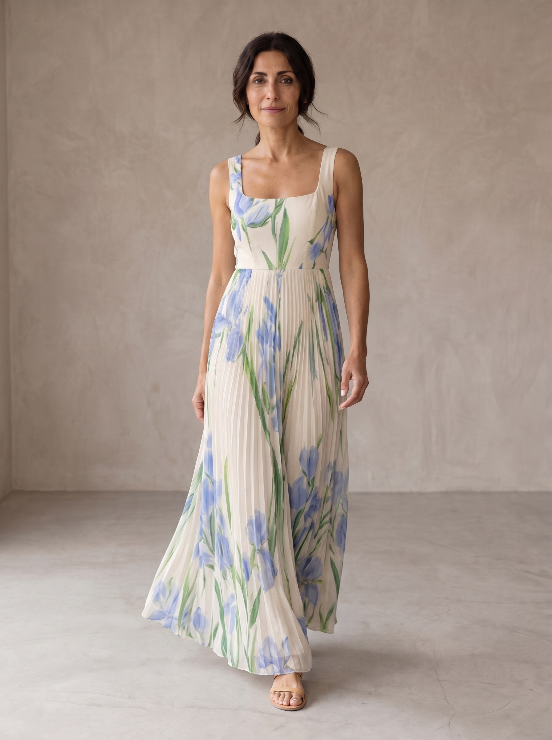 Oriah | Vestido largo de corte en A con estampado floral