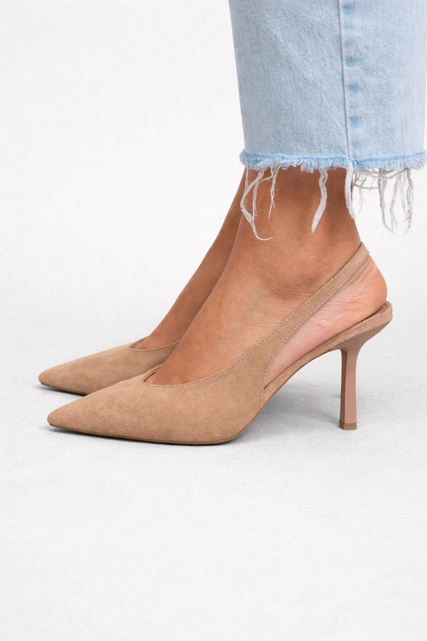 Marlena | Zapatos de salón con talón abierto en color nude
