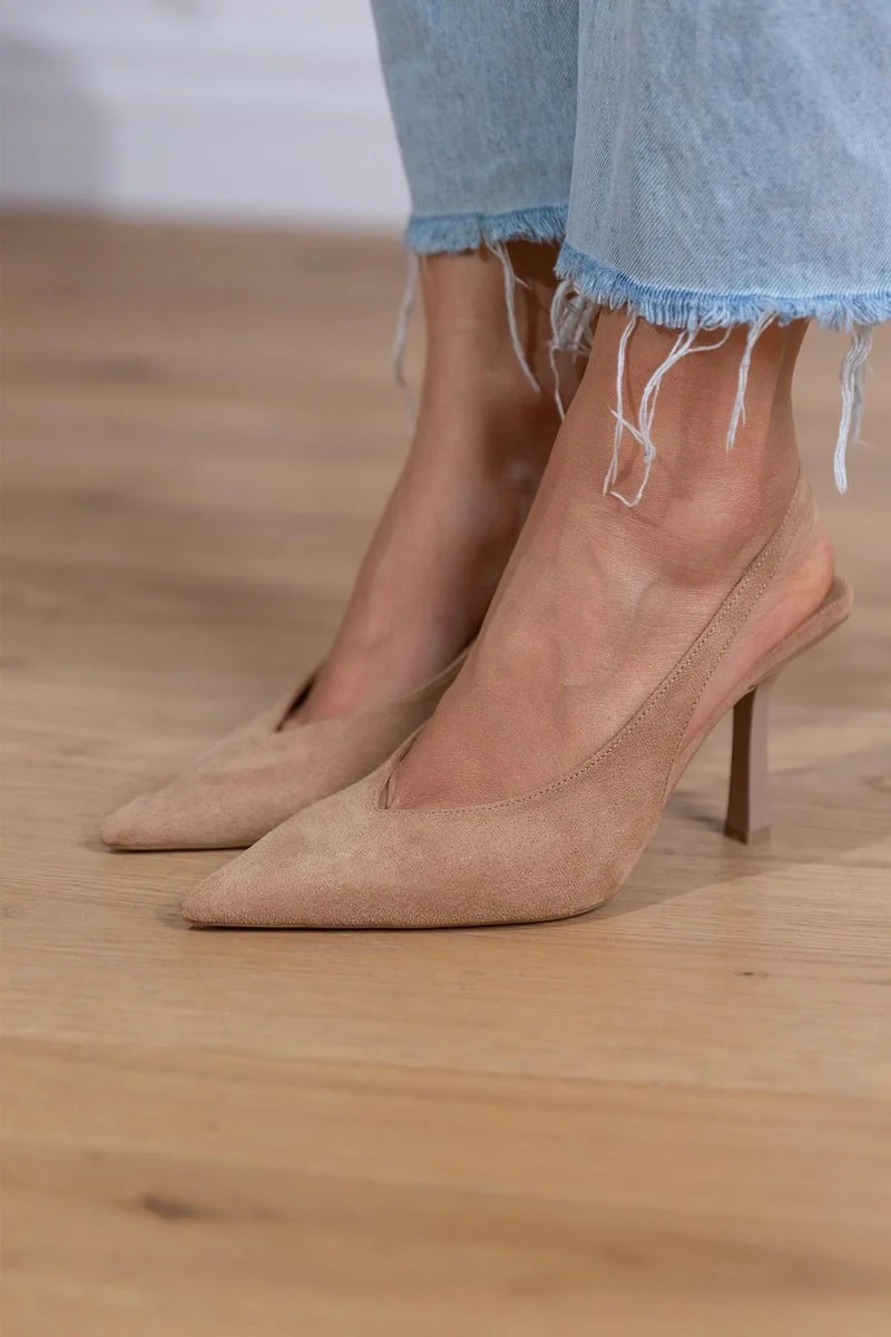 Marlena | Zapatos de salón con talón abierto en color nude