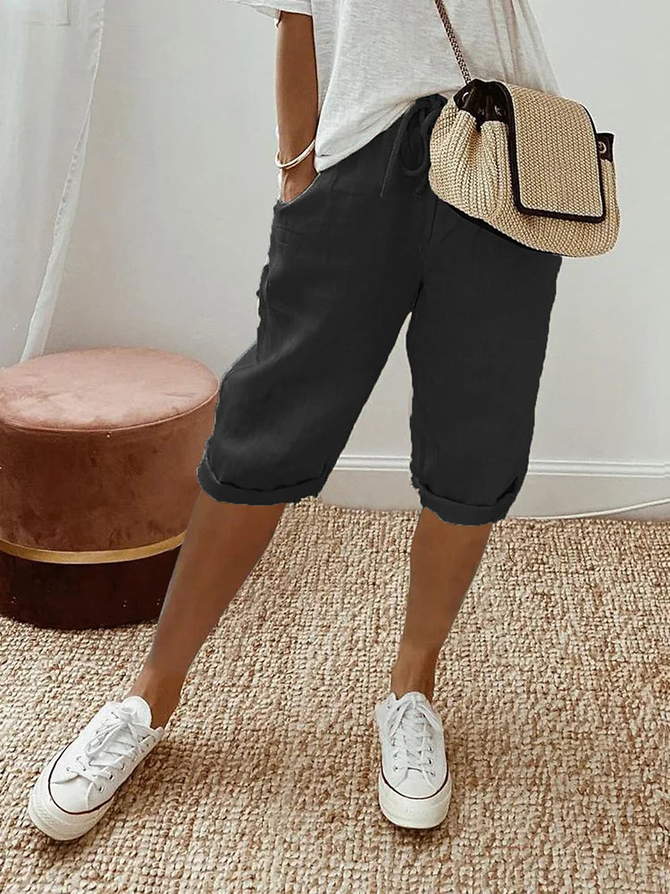 Laluna | Pantalones cortos de algodón y lino para mujer